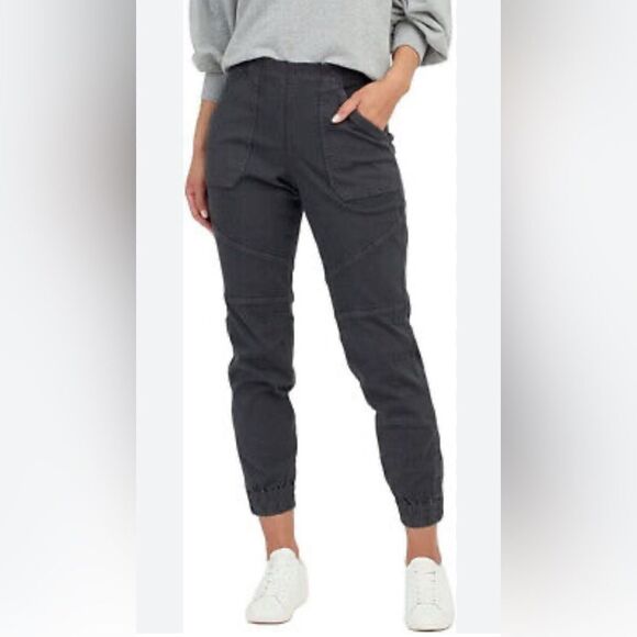 Spanx stretch twill cargo jogger pants gray ankle medium - Picture 1 of 7